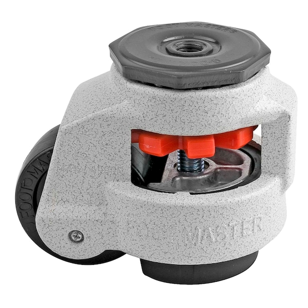 Foot Master Leveling Caster, 63 mm Nylon Wheel, 1/2-13 Stem, Swivel, 550 kg Cap, NBR Foot Pad, Ivory GD-80-S-NYN-1/2 - main